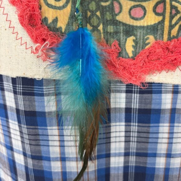 Upcycled Vintage Levi Plaid Button Front Shirt Wearable Art - Picture 5 of 16